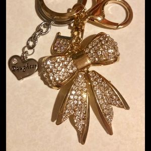 DAUGHTER MOTHER GRANMA CRYSTAL KEYCHAIN PURSE TAG